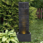 Outdoor Freestanding Water Fountain – Garden LED Waterfall Feature with Pump