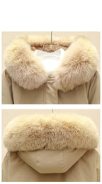 New Women Winter Jacket – Slim Long Coat with Big Fur Collar