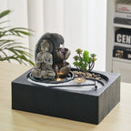 Tabletop Resin Water Fountain with LED Light – Indoor Zen Desk Decor Feature