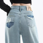 Girls Fashion Baggy High Waist Jeans