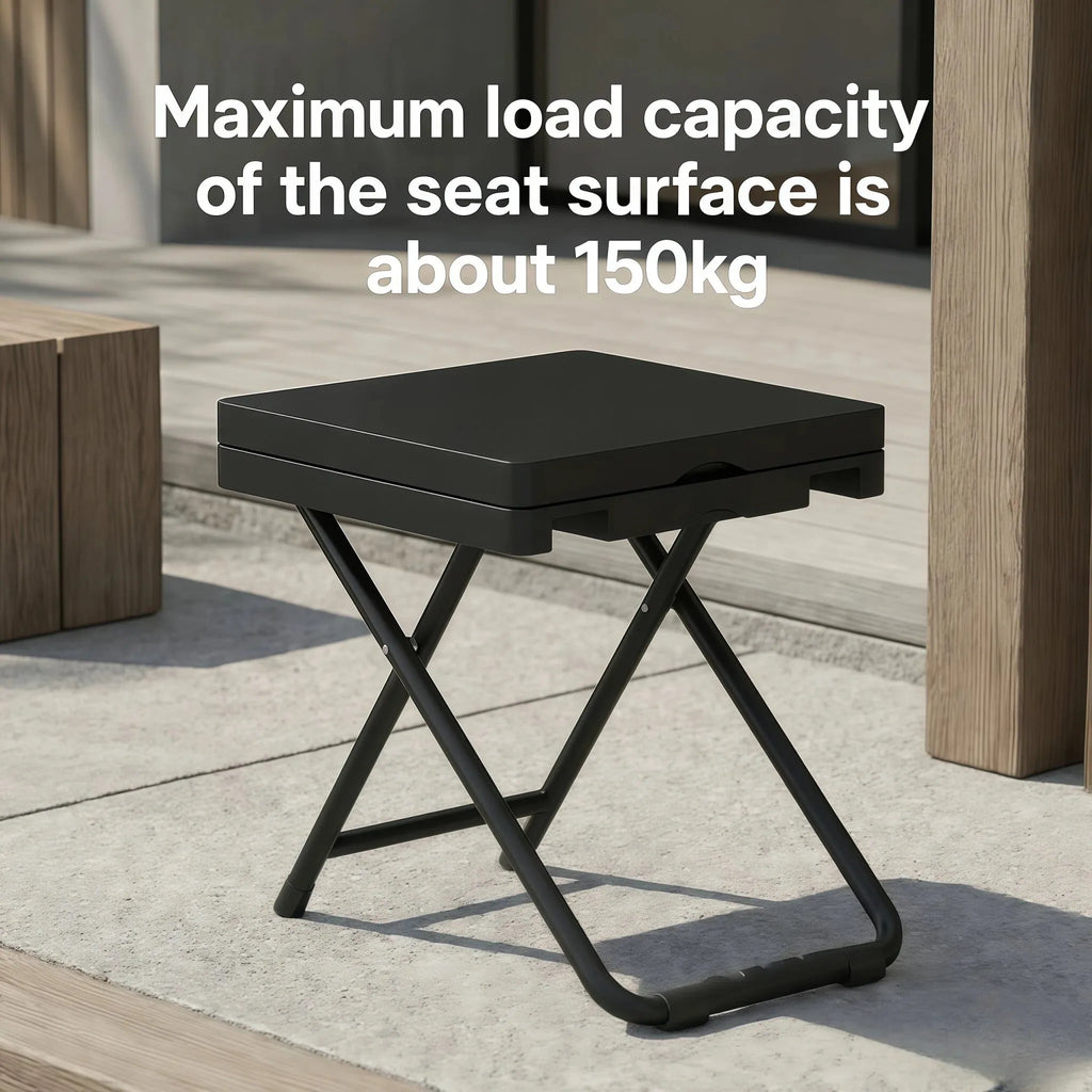 2-in-1 Foldable Seat with Side Table – Heavy Duty Portable Camping & Balcony Chair (150kg Capacity)