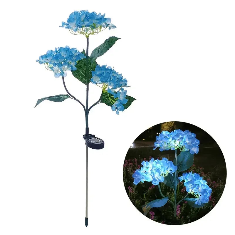 Lampes solaires d'extérieur à 3 têtes pour jardin – Lampe LED florale pour pelouse pour mariage, fête et décoration de vacances