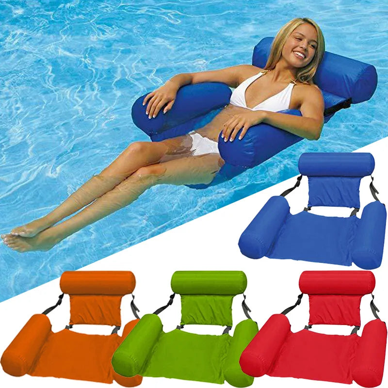Inflatable Water Hammock Floating Bed – Portable Pool Lounge Chair for Adults