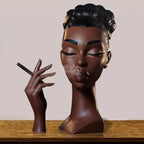 Black Woman Resin Head Incense Burner – Censer & Stick Holder for Home Décor