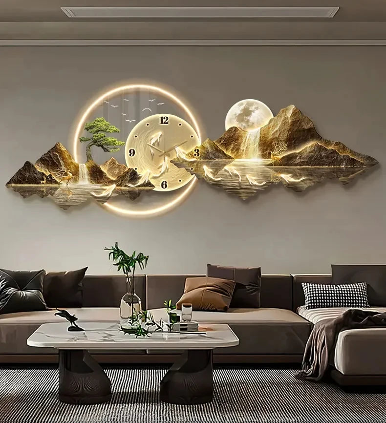 Luxury LED Wall Clock – Silent Nordic Design Minimalist Clock for Living Room & Home Decoration