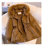 New Women’s Cotton-Padded Plush Warm Parka – Autumn/Winter