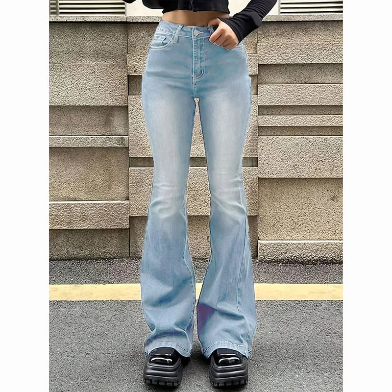 Women’s High Waist Flared Jeans – Stretchy Bootcut Denim Pants