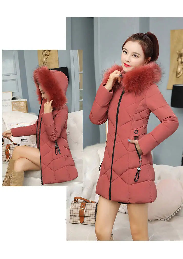 Winter New Fashion Long Cotton-Padded Coat – Women’s Casual Hooded Parka