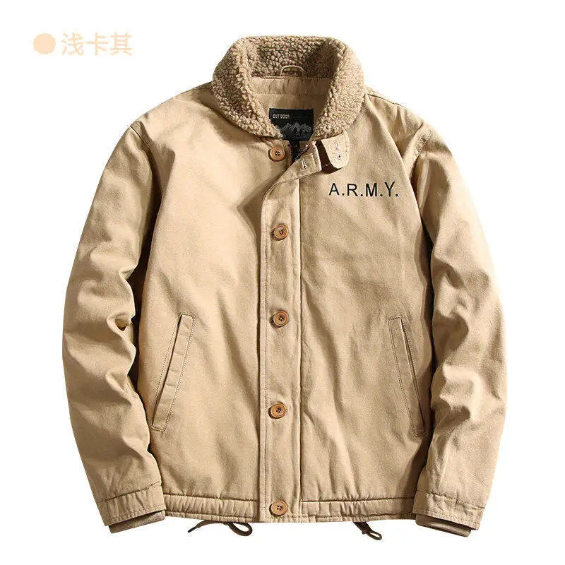 Windbreaker Parka Winter Jacket for Men – Fleece-Thickened Corduroy Coat