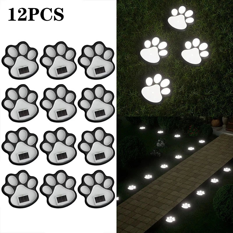 LED Solar Dierenpootafdruk Lampen – Waterdichte Buiten Tuinpad Verlichting (1–12 STUKS)
