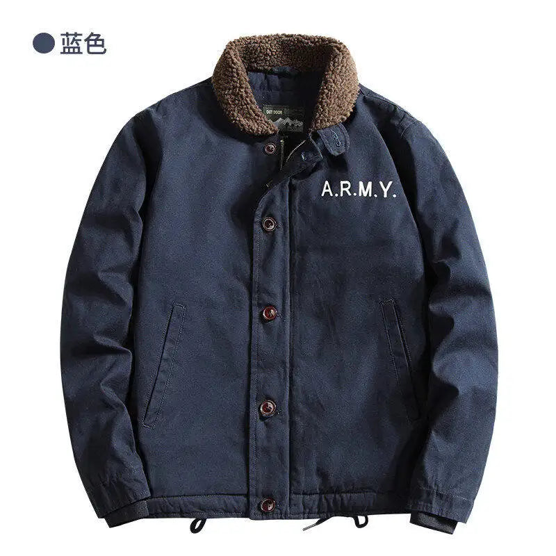 Windbreaker Parka Winter Jacket for Men – Fleece-Thickened Corduroy Coat