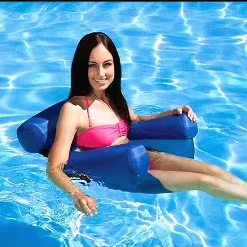 Inflatable Water Hammock Floating Bed – Portable Pool Lounge Chair for Adults