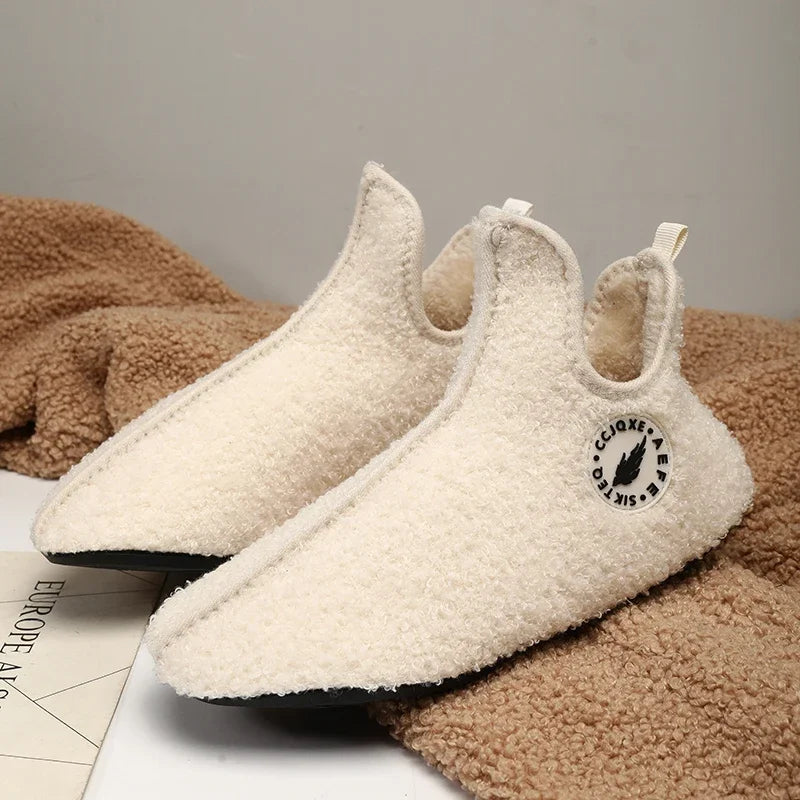 Men's Winter High-Top Plush Slippers – Warm, Lightweight & Non-Slip Indoor Outdoor Shoes