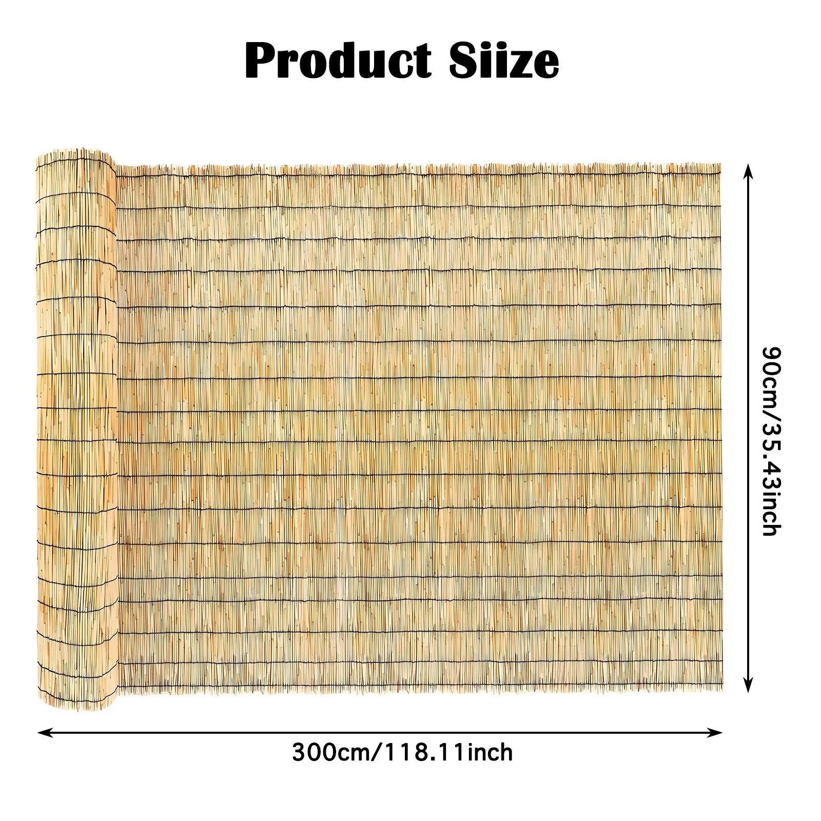Natural Reed Fence 0.9m × 3m – Privacy Screen & Decorative Garden Partition