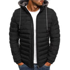 Men’s Autumn Winter Hooded Overcoat – Thick Warm Zipper Jacket for Casual & Streetwear Style