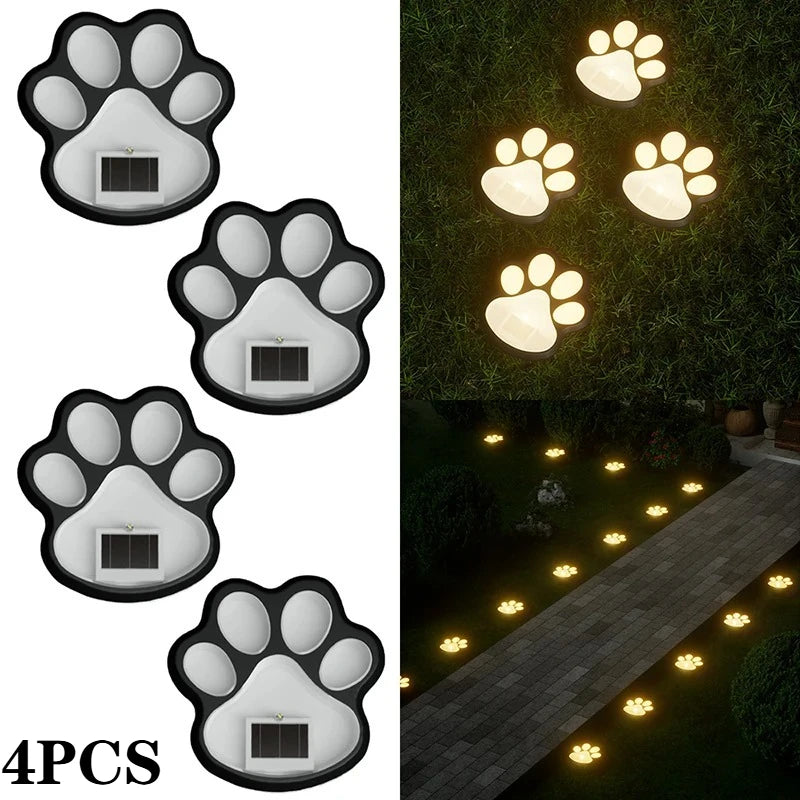 Lampes solaires à LED pour empreintes de pattes d'animaux – Lampes étanches pour allées de jardin extérieures (1-12 pièces)