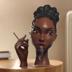 Black Woman Resin Head Incense Burner – Censer & Stick Holder for Home Décor