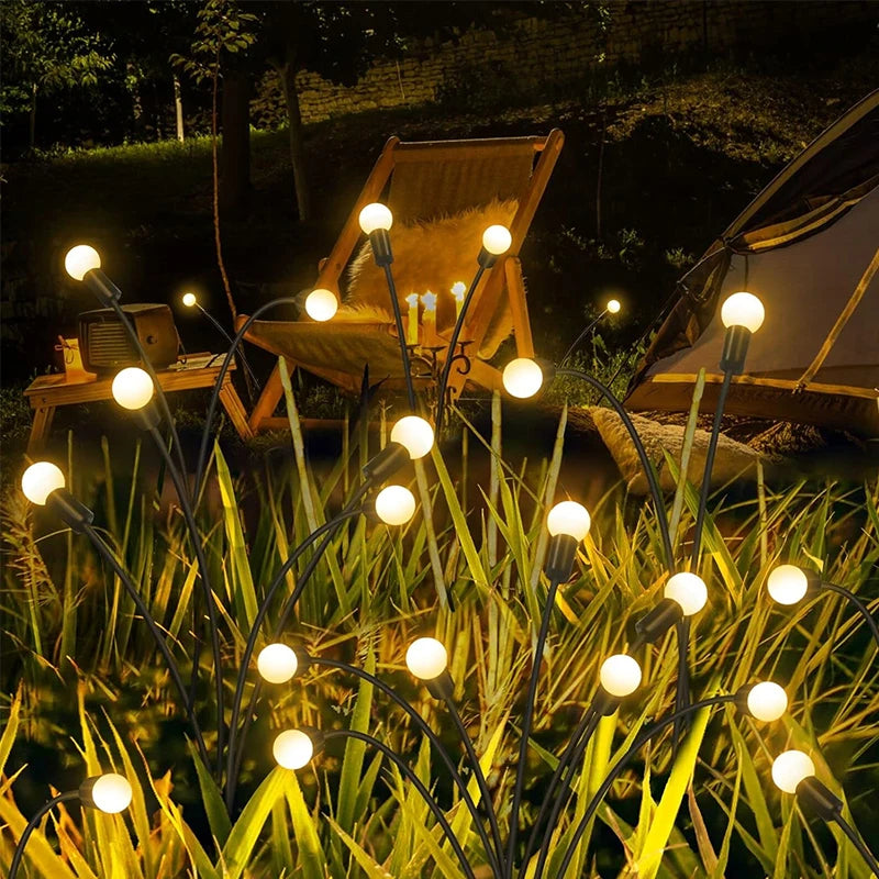 Solar Powered Firefly Waterproof Vibrant Garden Lights