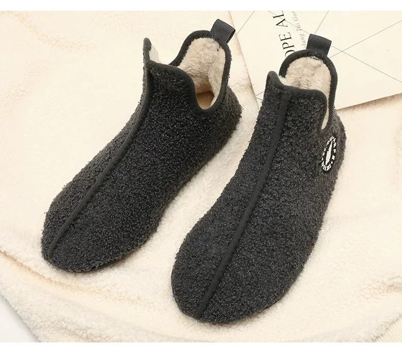 Men's Winter High-Top Plush Slippers – Warm, Lightweight & Non-Slip Indoor Outdoor Shoes