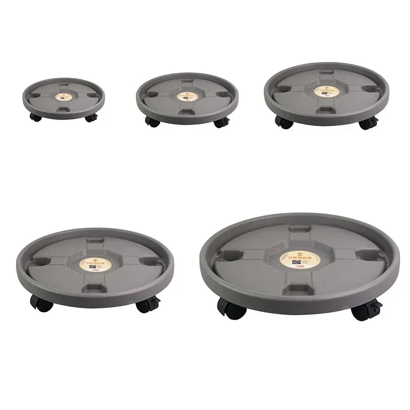 Water-receiving Plastic Universal Wheel Flower Pot Chassis Potted Round Rack Tray Mobile Roller Mobile Plant Flower Pot Stand