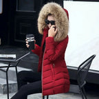 Women’s Winter Warm Fur Collar Parka – Elegant, Slim & Comfortable