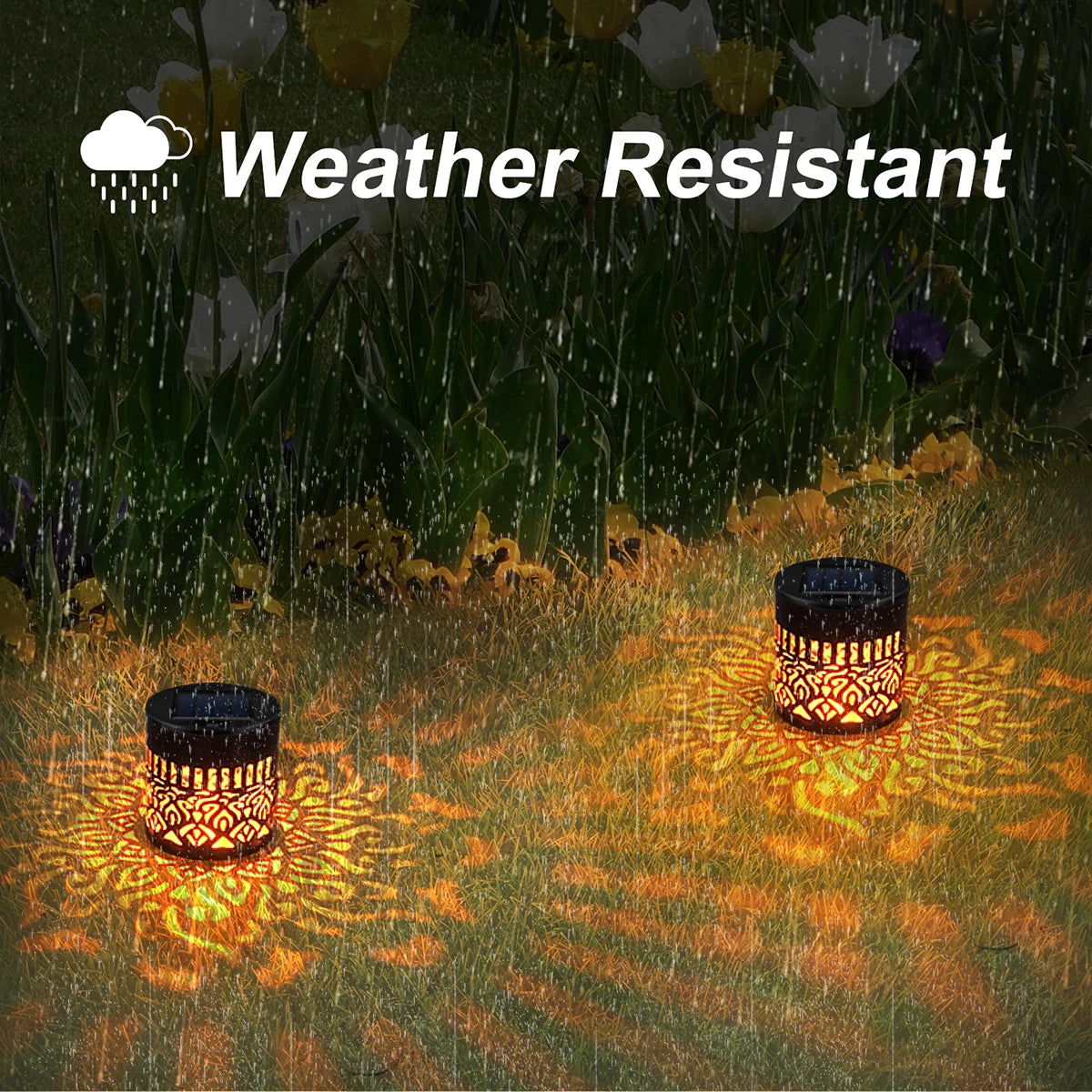 Applique murale solaire Mandala – Lampe de projection d'ombres décorative extérieure (étanche IP65)