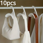 10pcs Space-Saving Hanger Hooks – Wardrobe Organizer for Bags, Scarves & Hats