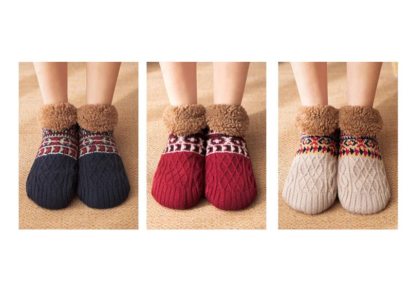 Super Warm Non-Slip Winter Slipper Socks – Fluffy Fleece Home Socks for Men & Women