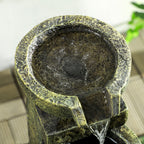 Outsunny 4-Tier Garden Water Feature – Adjustable Flow Stone Look Bowls
