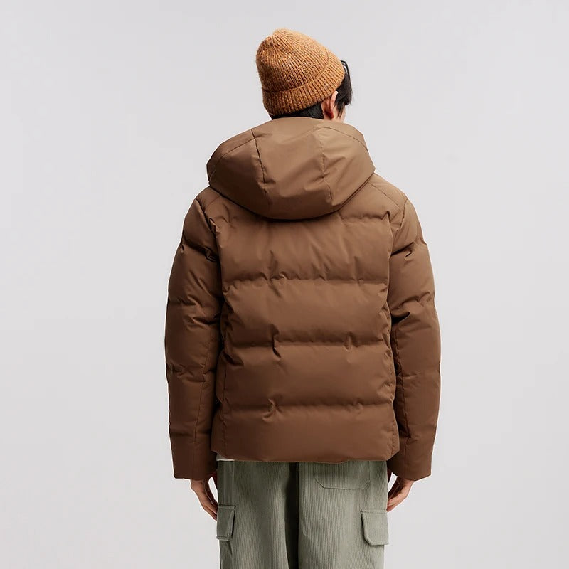 Semir Down Jacket Men 2024 New Winter Waterproof Outerwear Textured Hooded Top Versatile