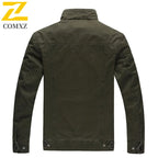 COMXZ Pure Cotton Jacket Men 2025 – Classic Stand-Up Collar, Casual Workwear Top