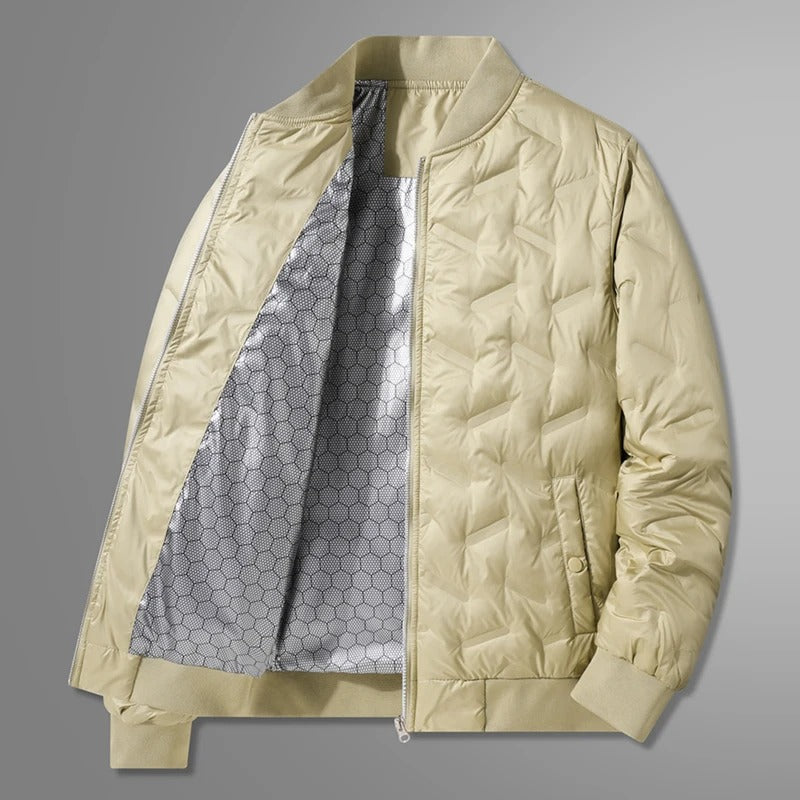 Men’s Winter Down Jacket – Lightweight Duck Down Puffer Coat with Stand Collar, Business Casual Style