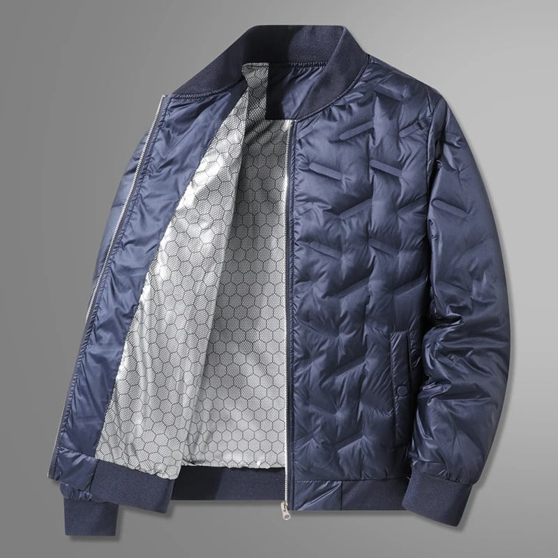 Men’s Winter Down Jacket – Lightweight Duck Down Puffer Coat with Stand Collar, Business Casual Style